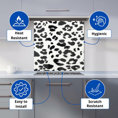 Black Leopard Print Kitchen Splashback