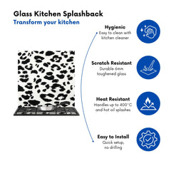 Black Leopard Print Kitchen Splashback