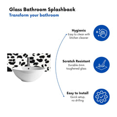 Black Leopard Print Glass Bathroom Splashback