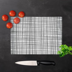 Monochrome Pencil Scribble Glass Chopping Board