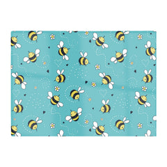 Hand Drawn Busy Bees Glass Chopping Board