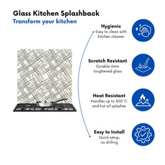 Monochrome Distressted Pattern Kitchen Splashback