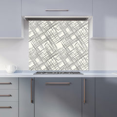 Monochrome Distressted Pattern Kitchen Splashback