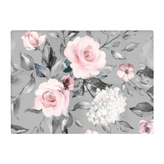 Dusty Pink Roses Glass Chopping Board