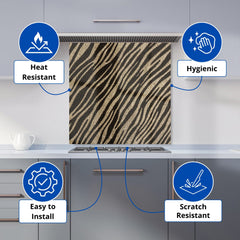 Golden Zebra Print Kitchen Splashback