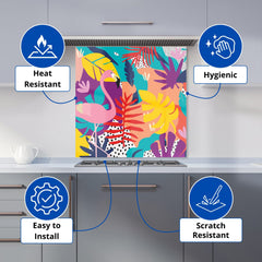 Tropical Flamingoes Kitchen Splashback