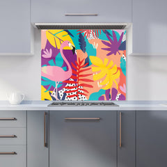 Tropical Flamingoes Kitchen Splashback
