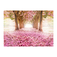 Pink Flower Tree Tunnel Glass Chopping Board