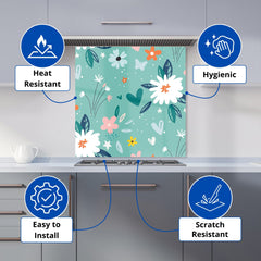 Garden Summer Flowers Kitchen Splashback