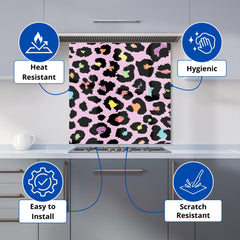 Pink Leopard Print Kitchen Splashback