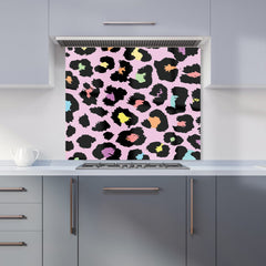 Pink Leopard Print Kitchen Splashback