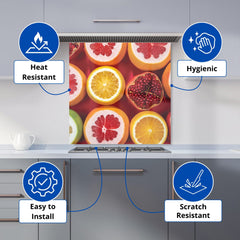 Citrus And Pomegranate Kitchen Splashback