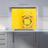 Yellow Alarm Clock Kitchen Splashback