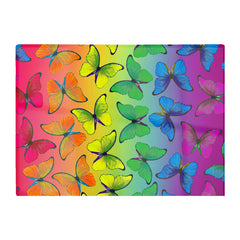 Multicoloured Butterfly Pattern Glass Chopping Board