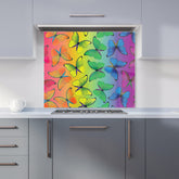 Multicoloured Butterfly Pattern Kitchen Splashback