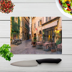 Cozy Rome Street Glass Chopping Board
