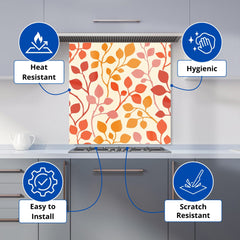 Colorful Autumn Leaves Kitchen Splashback