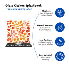 Colorful Autumn Leaves Kitchen Splashback