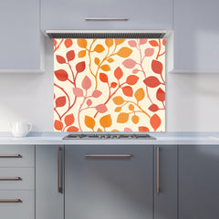 Colorful Autumn Leaves Kitchen Splashback