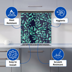 Delicate Green Foliage Kitchen Splashback