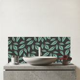 Delicate Leaf Glass Bathroom Splashback