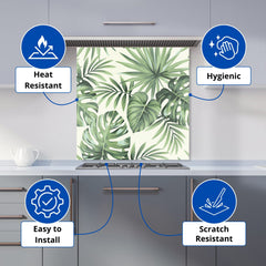 Exotic Palm Leaves Kitchen Splashback
