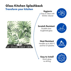 Exotic Palm Leaves Kitchen Splashback