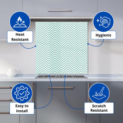 Geometric Chevron Pattern Kitchen Splashback