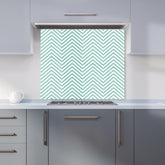 Geometric Chevron Pattern Kitchen Splashback