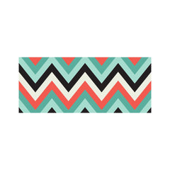 Geometric Colored Chevron Pattern Glass Bathroom Splashback