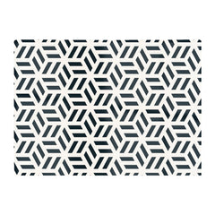 Geometric Monochrome Hexagonal Pattern Glass Chopping Board
