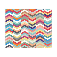 Geometric Multi Colored Chevron Pattern Kitchen Splashback