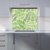 Green Leaf Pattern Kitchen Splashback