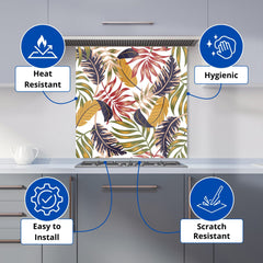 Hawaiian Style Jungle Leaves Kitchen Splashback