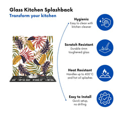 Hawaiian Style Jungle Leaves Kitchen Splashback