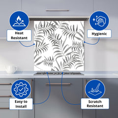 Hawaiian Style Palm Leaves Kitchen Splashback
