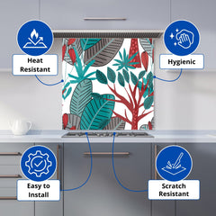 Jungle Exotic Summer Tropical Leaves Kitchen Splashback