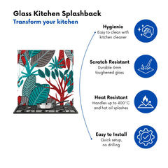 Jungle Exotic Summer Tropical Leaves Kitchen Splashback