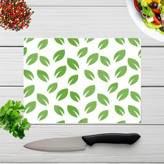 Leaves Pattern Glass Chopping Board