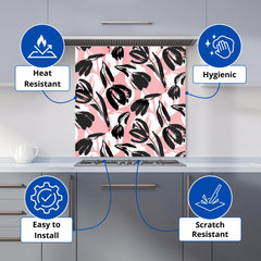 Nature Flat Spring Flower Motif Kitchen Splashback