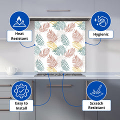 Palm Branches In Natural Colors Kitchen Splashback