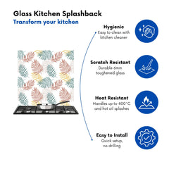 Palm Branches In Natural Colors Kitchen Splashback