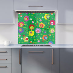 Polish Folk Floral Kitchen Splashback