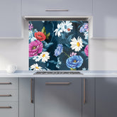 Poppy Flowers With Chamomile Kitchen Splashback