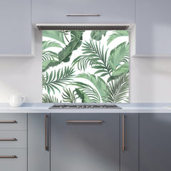 Trendy Tropical Leaves Kitchen Splashback