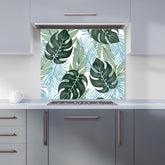Tropical Pattern, Bright Plants, Flowers Kitchen Splashback