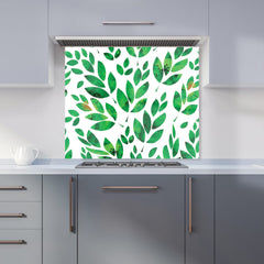 Watercolor Abstract Leaves Kitchen Splashback