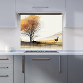Autumn Landscape Stag Watercolour Kitchen Splashback