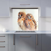 Loving Tawny Owls Watercolour Kitchen Splashback