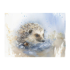 Hedgehog Watercolour Glass Chopping Board